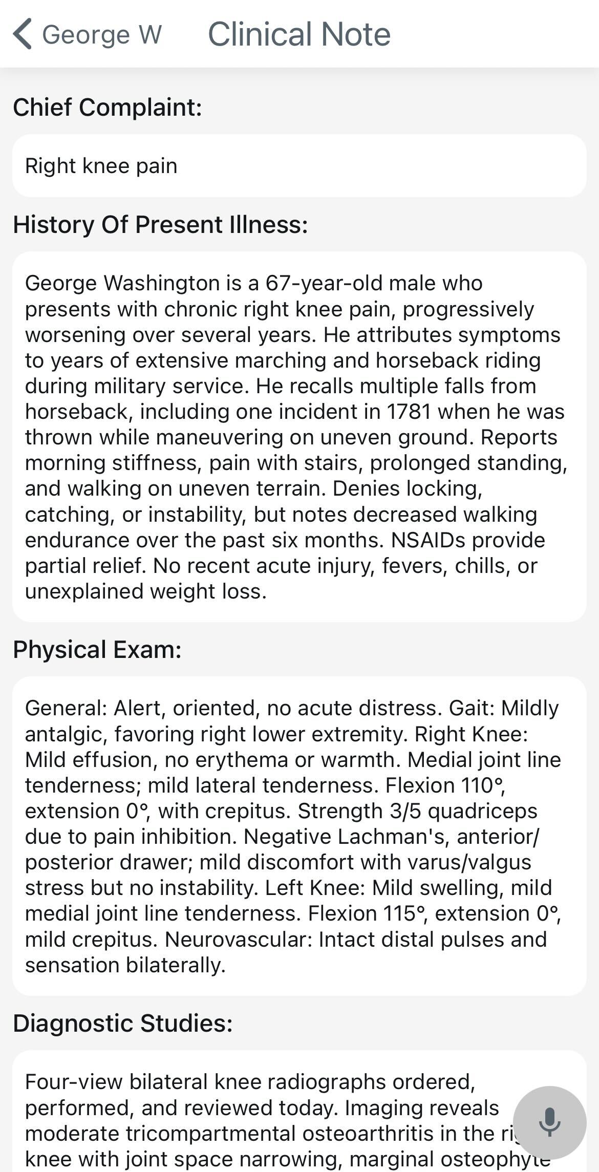 Completed Clinical Note