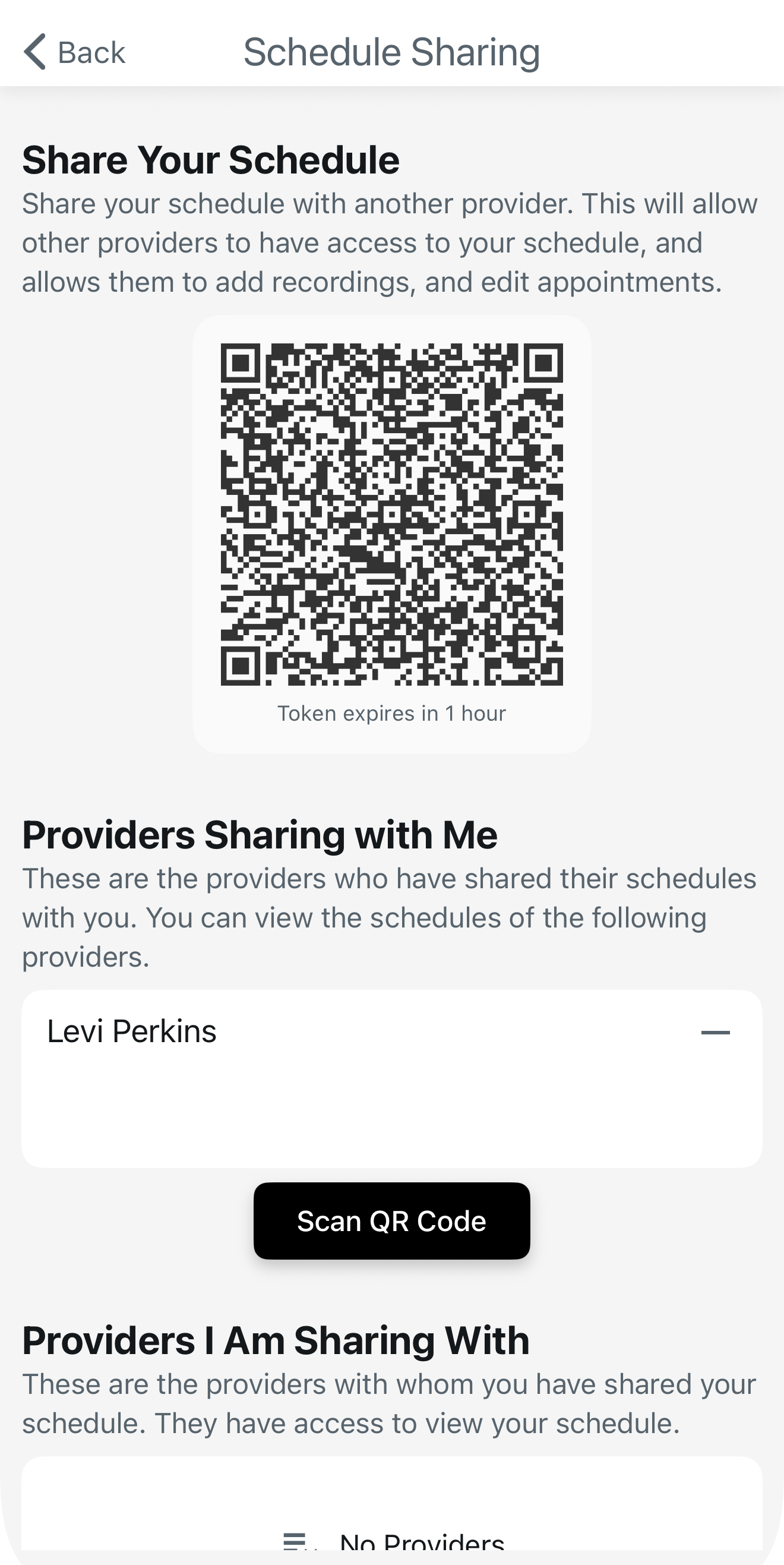 Shared Schedule Interface