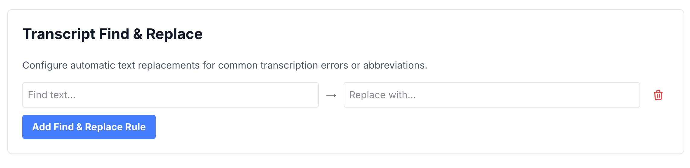 Word Swap Settings