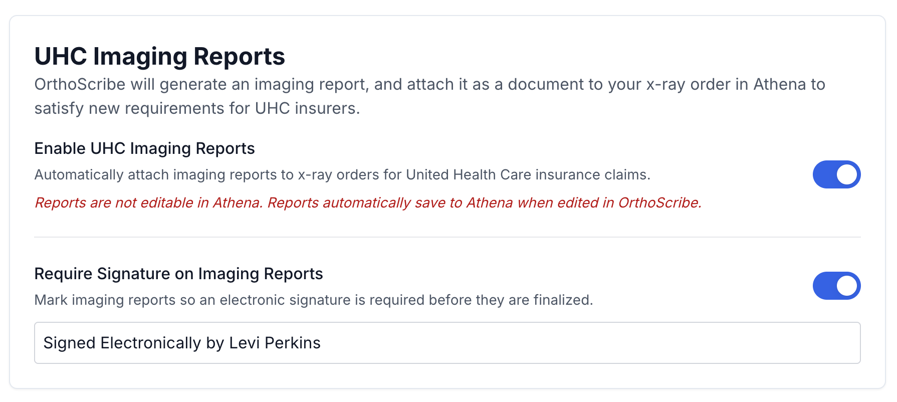 enable uhc reports